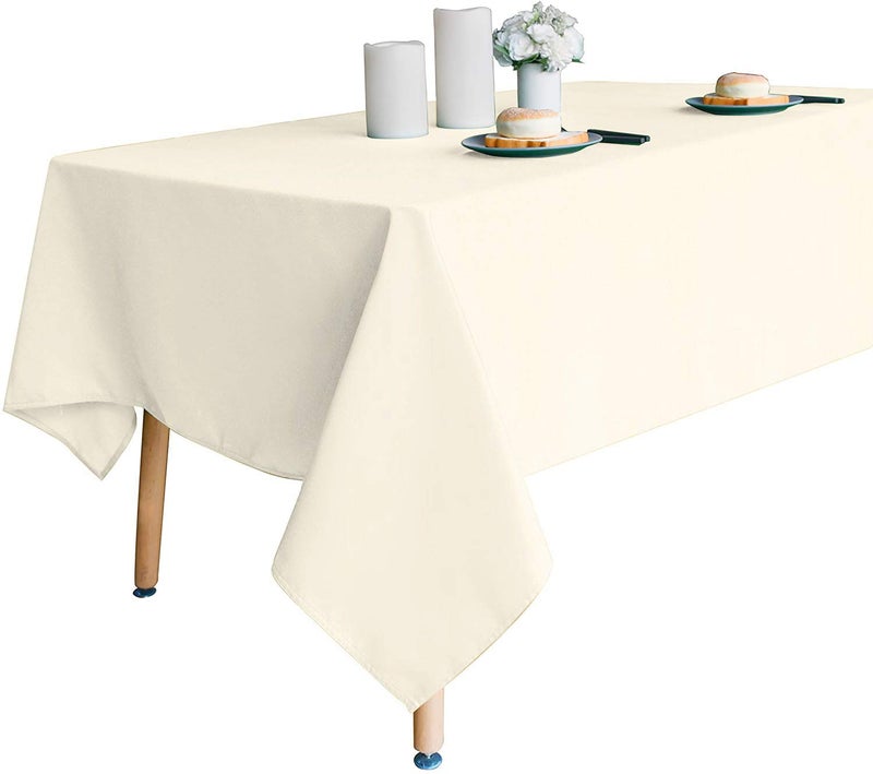 Obstal 210GSM Rectangle Table Cloth - Heavy Duty Water Proof Microfiber Tablecloth, Decorative Fabric Table Cover for Outdoor and Indoor Use (Ivory,60 x 84 Inch) - Image 4